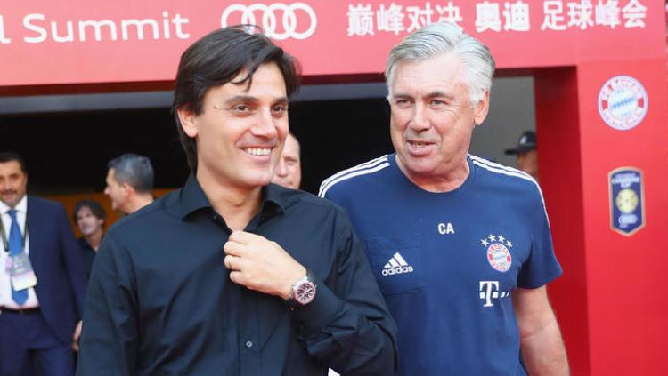 Montella dan Ancelotti. Copyright: fourfourtwo