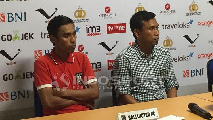 Keterangan pers Widodo C Putro usai laga melawan Bhayangkara FC. Copyright: INDOSPORT/Muhammad Adhyaksa