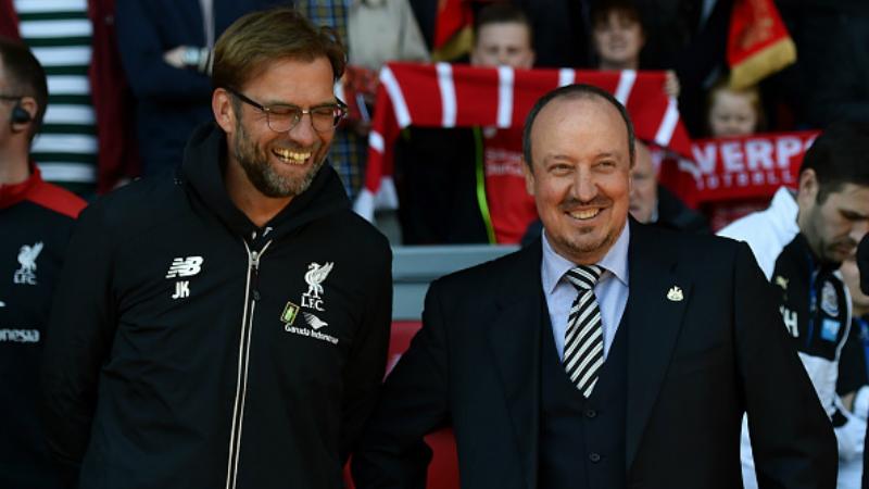 Jurgen Klopp dan Rafael Benitez. Copyright: INDOSPORT