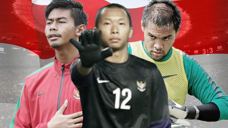 Kiri-kanan: Satria Tama, Andritany Ardhiyasa, dan Awan Setho Raharjo. Copyright: Grafis: Eli Suhaeli/INDOSPORT