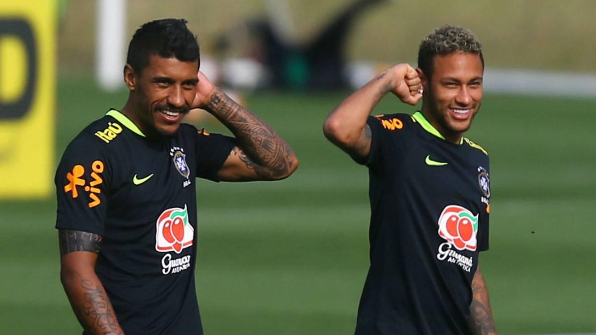 Paulinho dan Neymar. Copyright: Twitter/@AS_Colombia