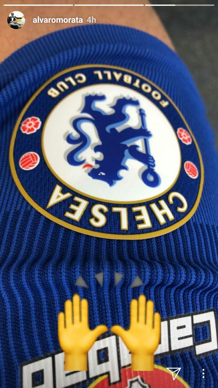 Unggahan Alvaro Morata di Insta Story miliknya. Copyright: INDOSPORT