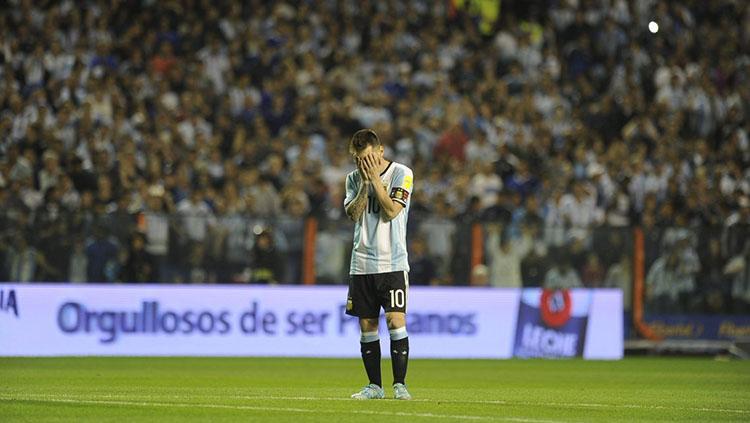 Ekspresi kekecewaan Lionel Messi Copyright: Istimewa
