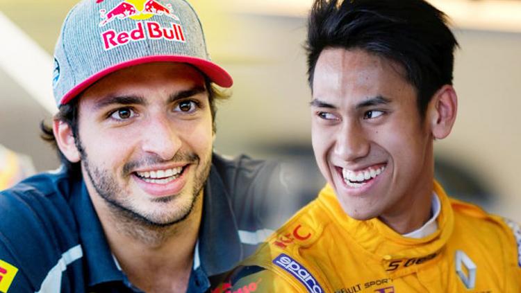 Carlos Sainz (kiri) dan Sean Gelael. Copyright: Istimewa