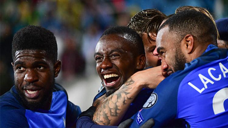 Selebrasi pemain Timnas Prancis usai Blaise Matuidi mencetak gol. Copyright: INDOSPORT