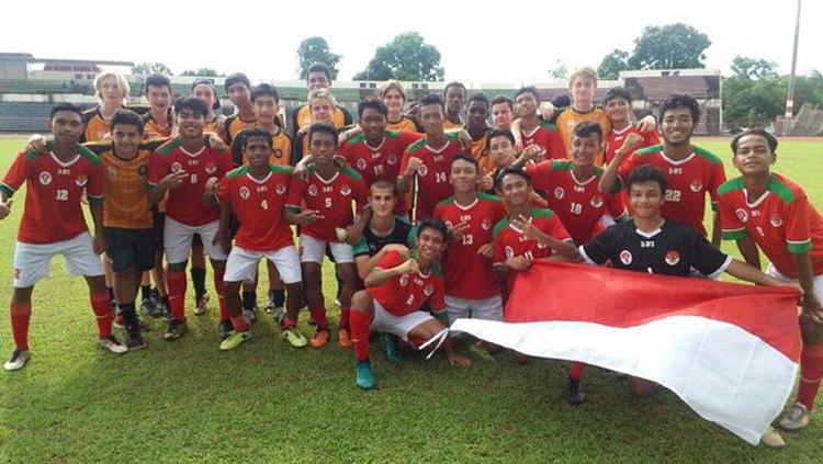 Tim Pelajar Indonesia U-16 di turnamen Borneo Cup 2017. Copyright: Twitter@imamnahrawi