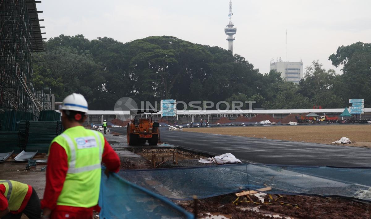 Stadion Madya Gelora Bung Karno dalam tahap penyelesaian renovasi jelang Asian Games 2018.
