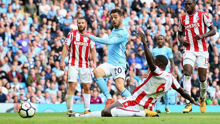 Bernardo Silva di laga Man City vs Stoke City Copyright: Twitter/@SquawkaNews