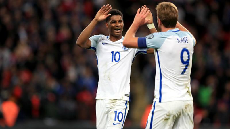 Harry Kane dan Marcus Rashford saat membela Timnas Inggris. Copyright: INDOSPORT