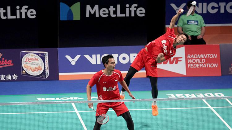 Pasangan ganda putra Indonesia, Mohammad Ahsan/Rian Agung Saputro.
