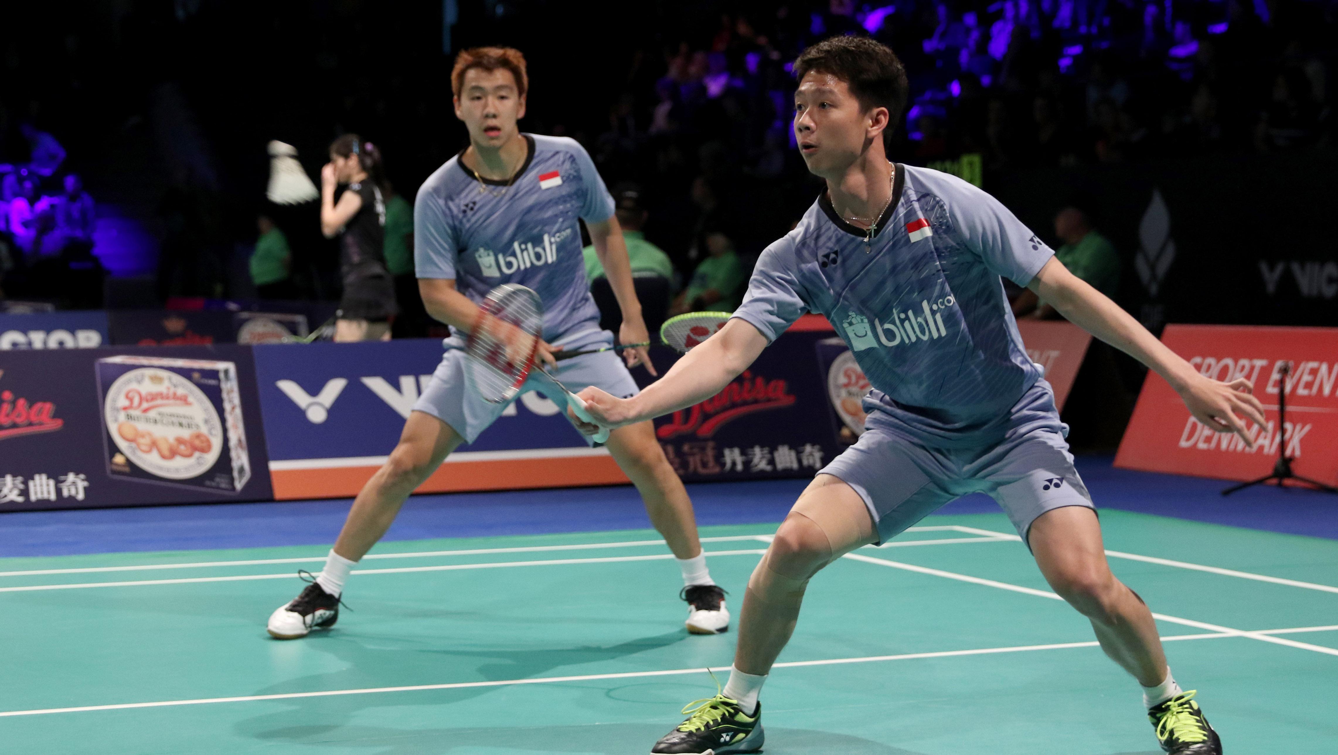 Kevin Sanjaya Sukamuljo dan Marcus Fernaldi Gideon, Denmark Super Series Premier 2017. Copyright: Humas PBSI