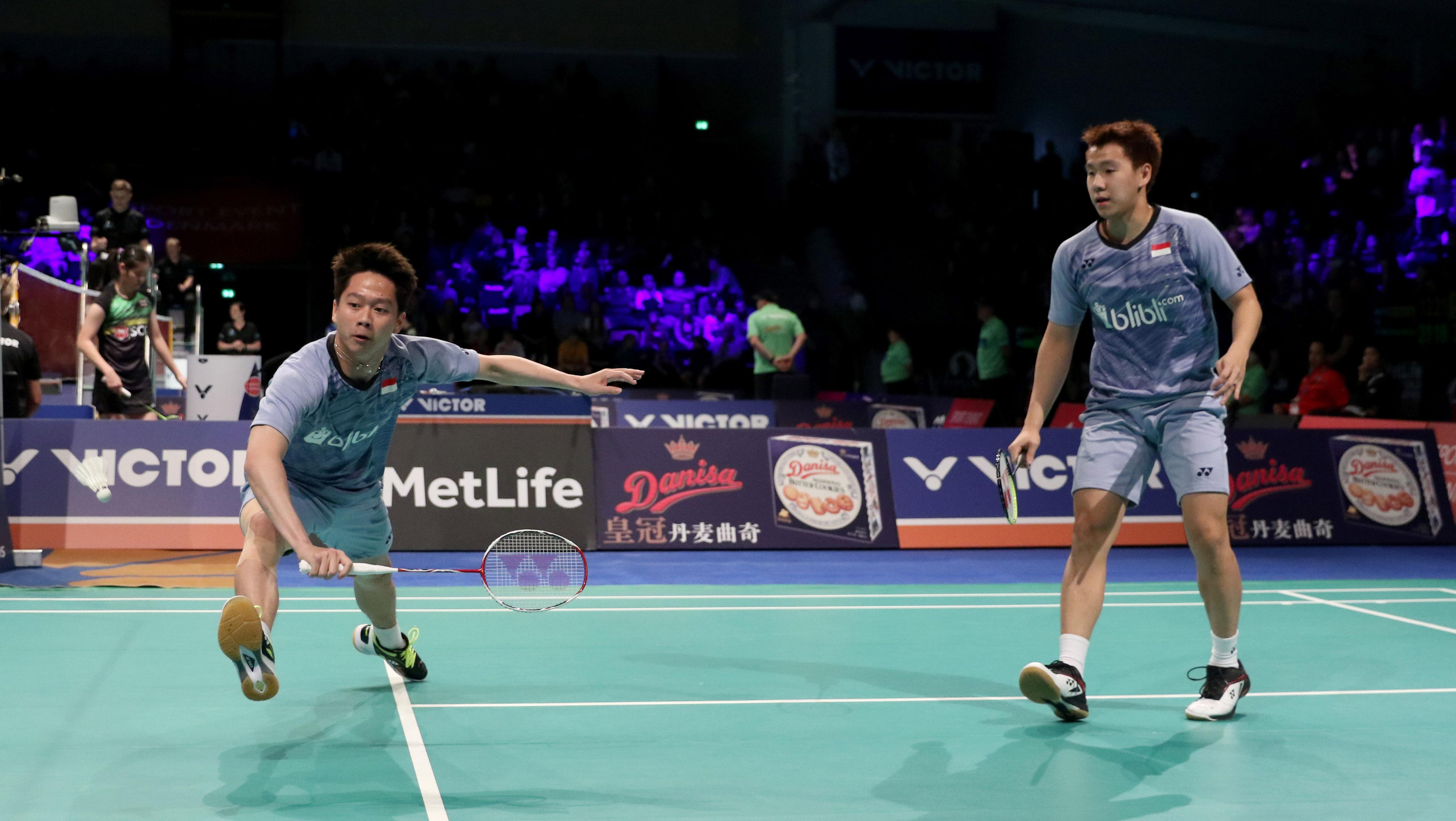 Kevin Sanjaya Sukamuljo dan Marcus Fernaldi Gideon, Denmark Super Series Premier 2017. Copyright: Humas PBSI