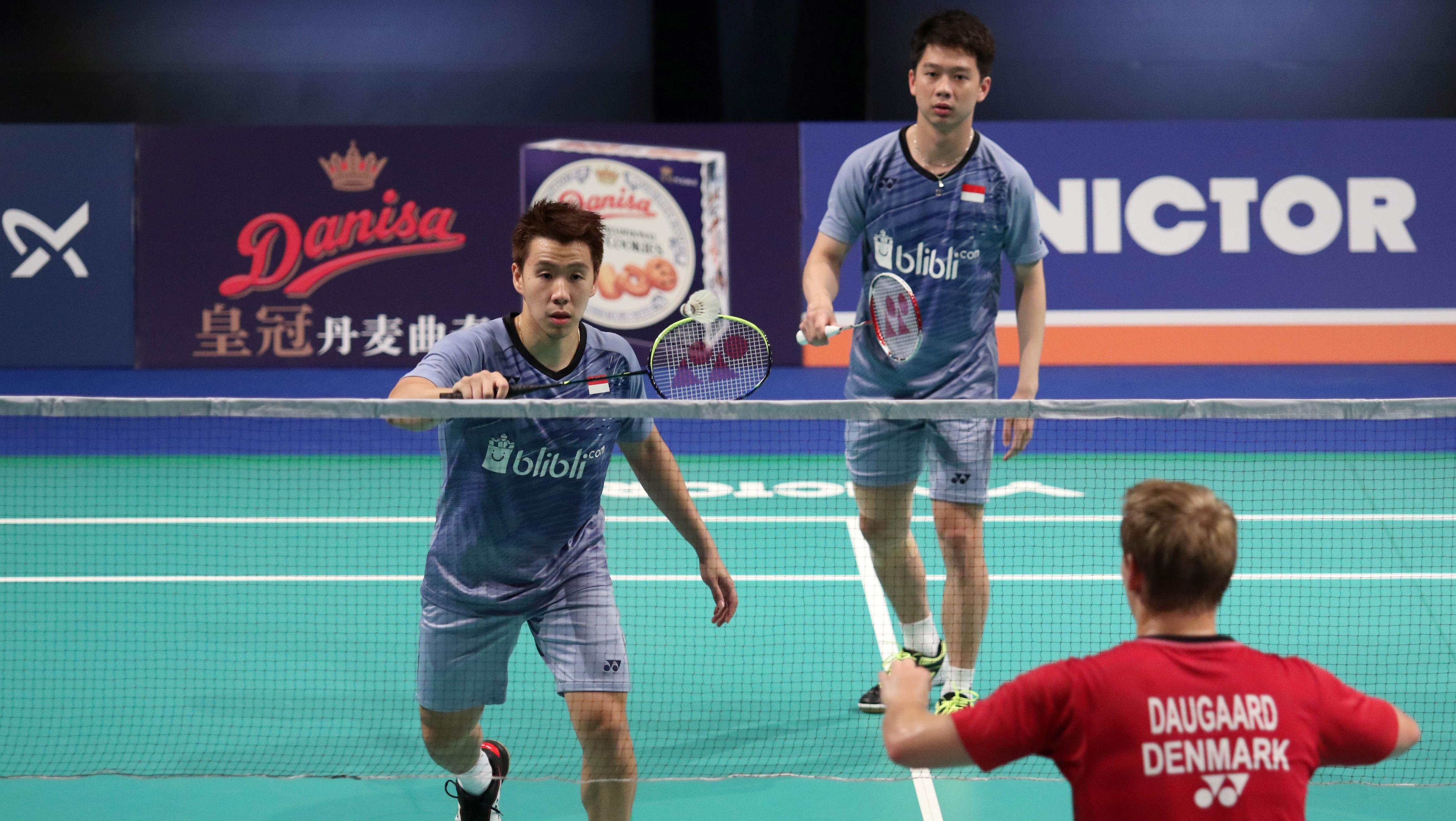 Kevin Sanjaya Sukamuljo dan Marcus Fernaldi Gideon, Denmark Super Series Premier 2017. Copyright: Humas PBSI