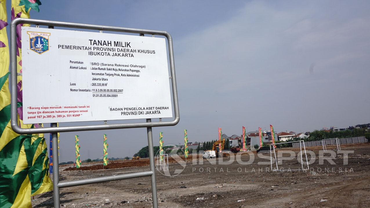 Kondisi Pembangunan Stadion BMW, Jakarta Utara.