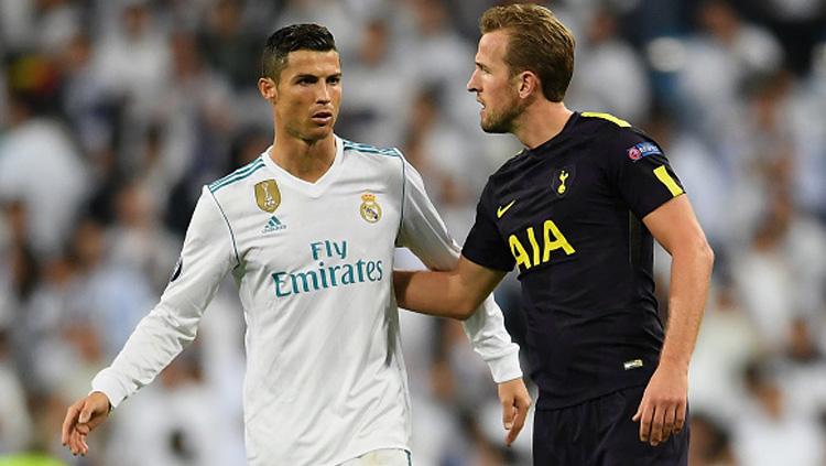 Cristiano Ronaldo dan Harry Kane di ajang Liga Champions. Copyright: INDOSPORT