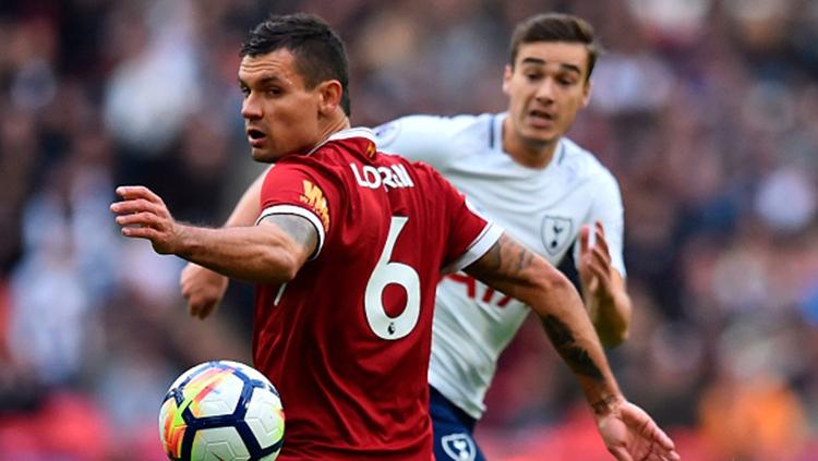 Dejan Lovren saat melawan Tottenham Hotspur. - INDOSPORT