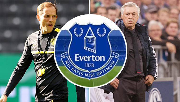 Thomas Tuchel, Everton, dan Carlo Ancelotti. Copyright: INDOSPORT