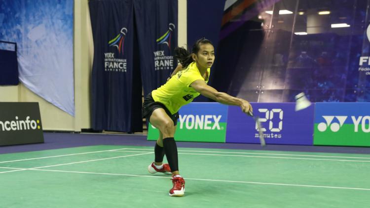 Dinar Dyah Ayustine di babak kualifikasi French Open 2017. Copyright: Humas PBSI