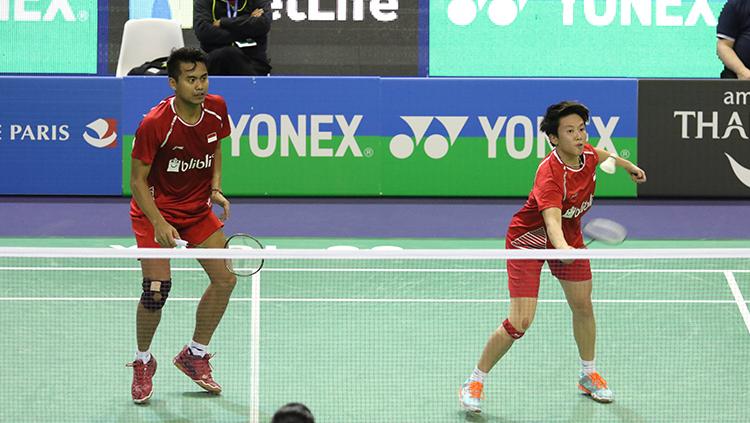 Tontowi Ahmad/Liliyana Natsir berhasil melewati rintangan pertama pada kejuaraan bulu tangkis Prancis Terbuka 2017. Copyright: HUMAS PBSI