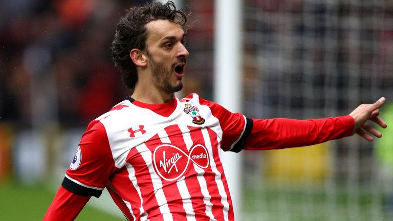 Manolo Gabbiadini saat melawan Watford.