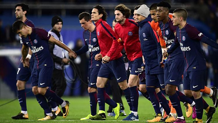 Selebrasi para pemain PSG. Copyright: INDOSPORT