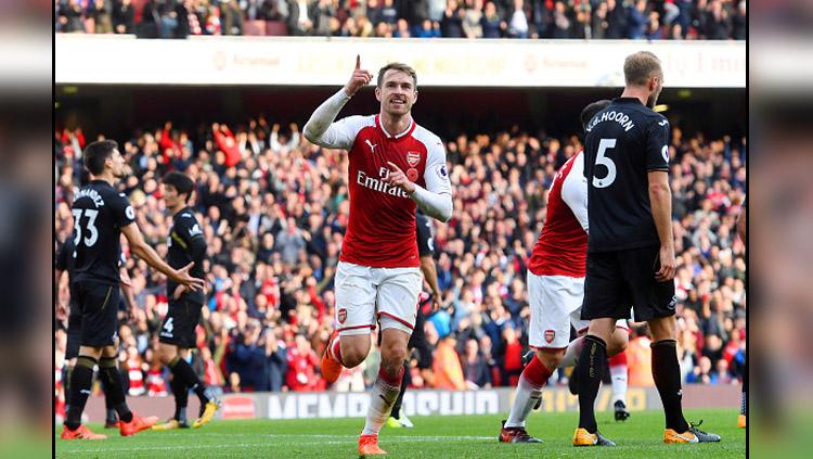 Aaron Ramsey, gelandang serang Arsenal. Copyright: INDOSPORT