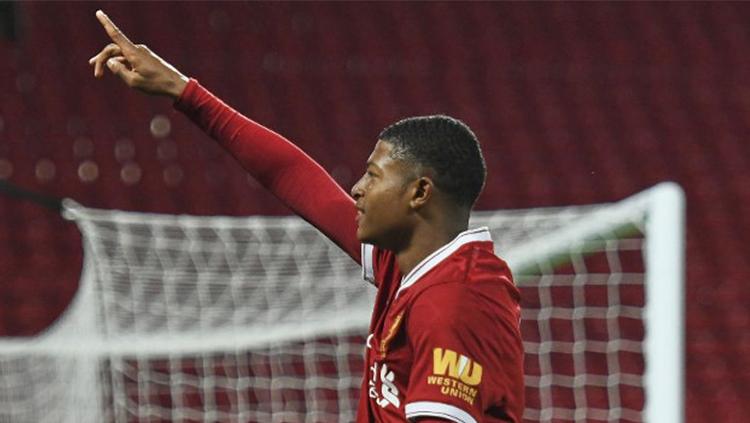 Striker muda Timnas Inggris dan Liverpool, Rhian Brewster.