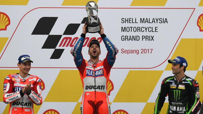 Andrea Dovizioso berhasil menjadi yang pertama di balapan GP Sepang.
