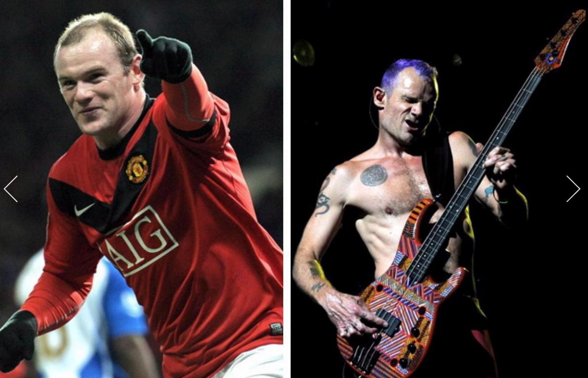 Wayne Rooney dan Flea Copyright: NY Daily News