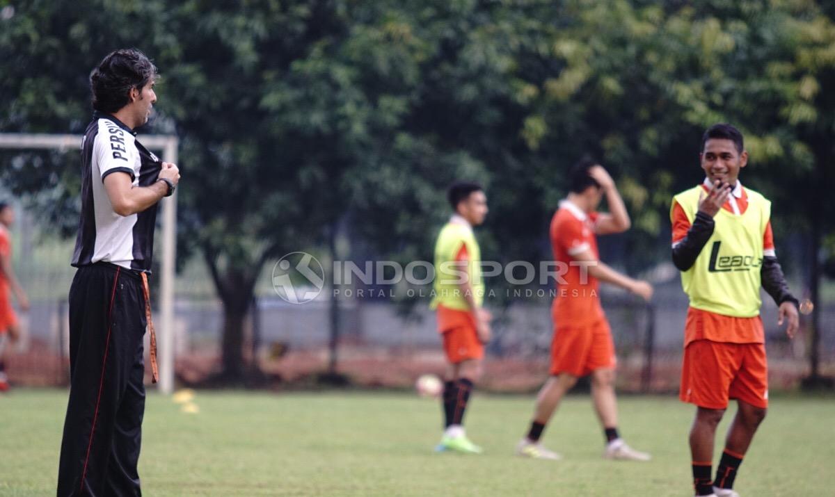 Latihan Persija Jakarta jelang melawan Persib Bandung.