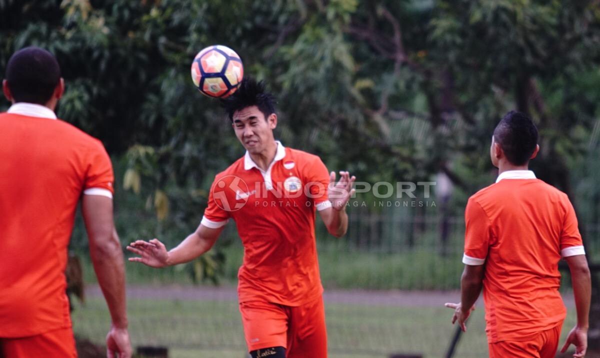 Latihan Persija Jakarta jelang melawan Persib Bandung.