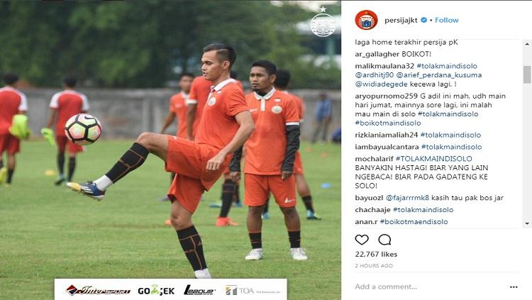 Warganet serang akun Persija Jakarta. Copyright: Instagram.com/persijajkt