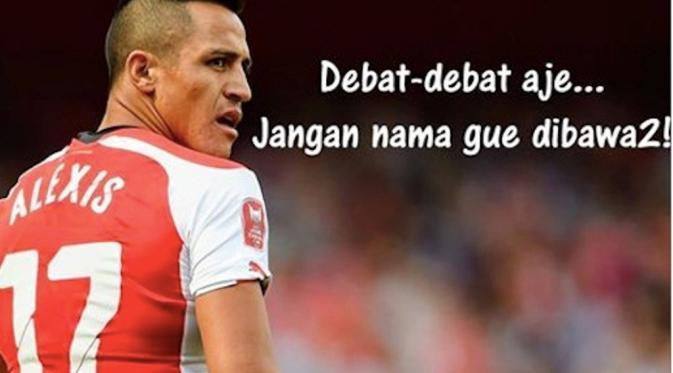 Alexis Sanchez jadi meme hotel Alexis Copyright: Bintangcom