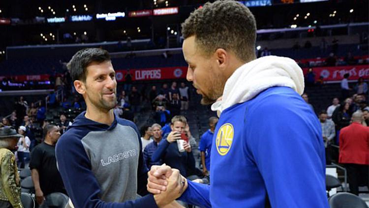 Novak Djokovic dan Stephen Curry Copyright: dailymail.co.uk