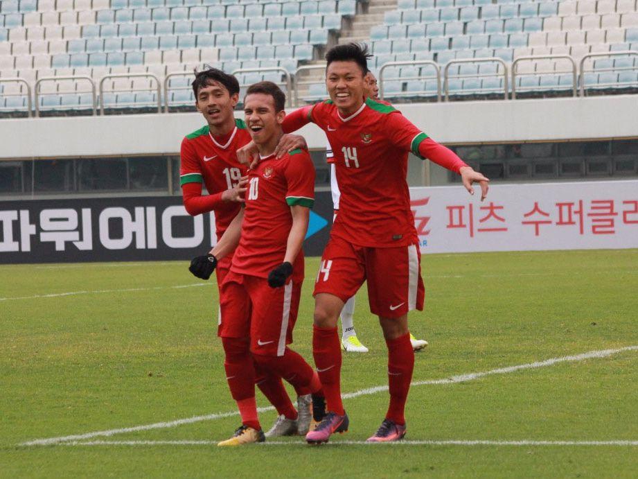 Selebrasi para pemain Timnas U-19 usai cetak gol ke gawang Timor Leste U-19. Copyright: PSSI/Bandung Saputra.