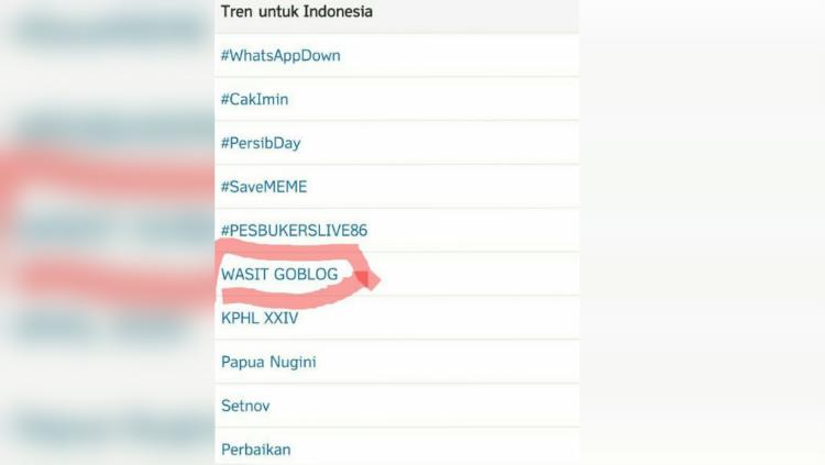 Tagar #WASITGOBLOG jadi trending Twitter Indonesia Copyright: Twitter