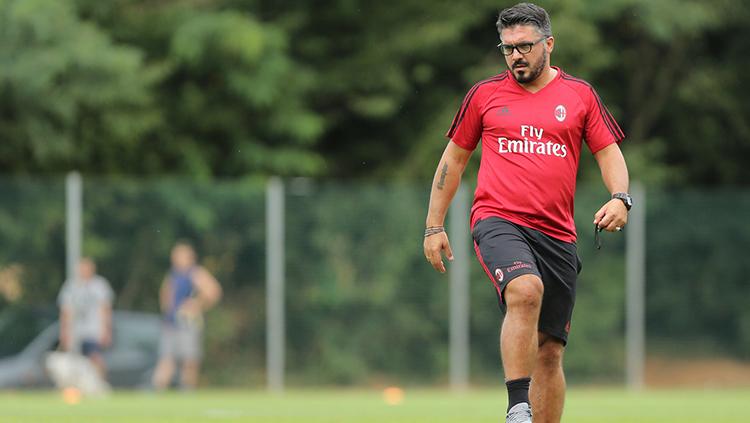 Pelatih tim Primavera AC Milan, Gennaro Gattuso.