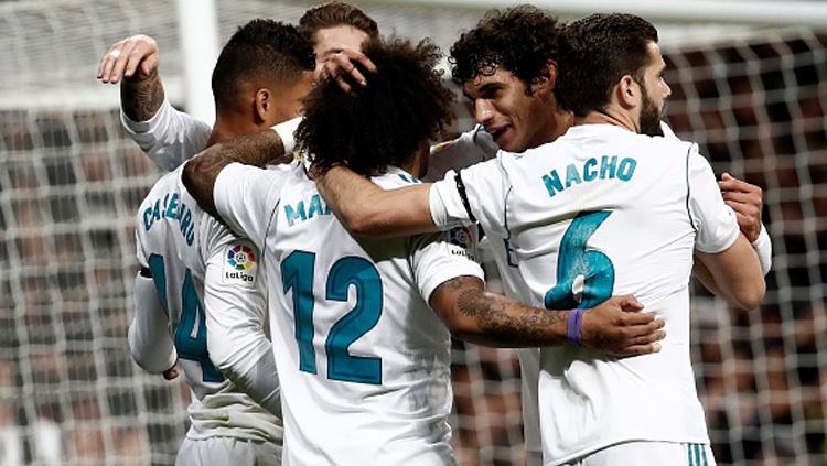 Selebrasi para pemain Real Madrid.