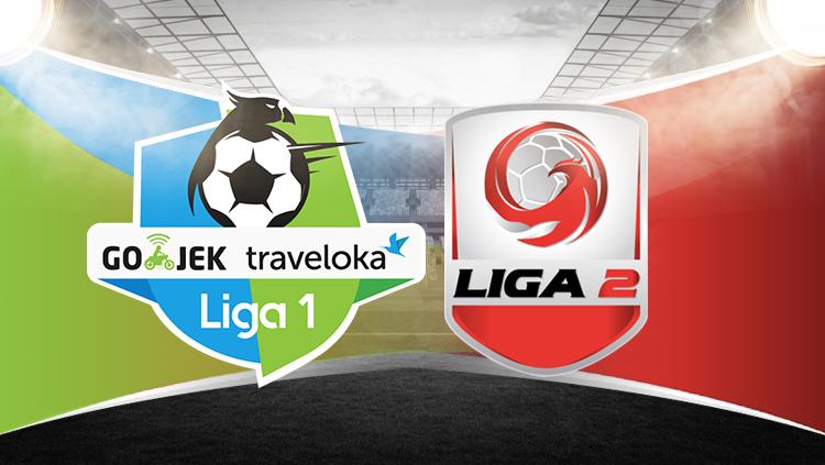 Logo Liga 1 dan Liga 2.