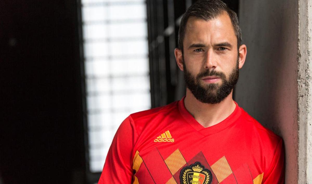 Model jersey baru Timnas Belgia untuk Piala Dunia 2018.