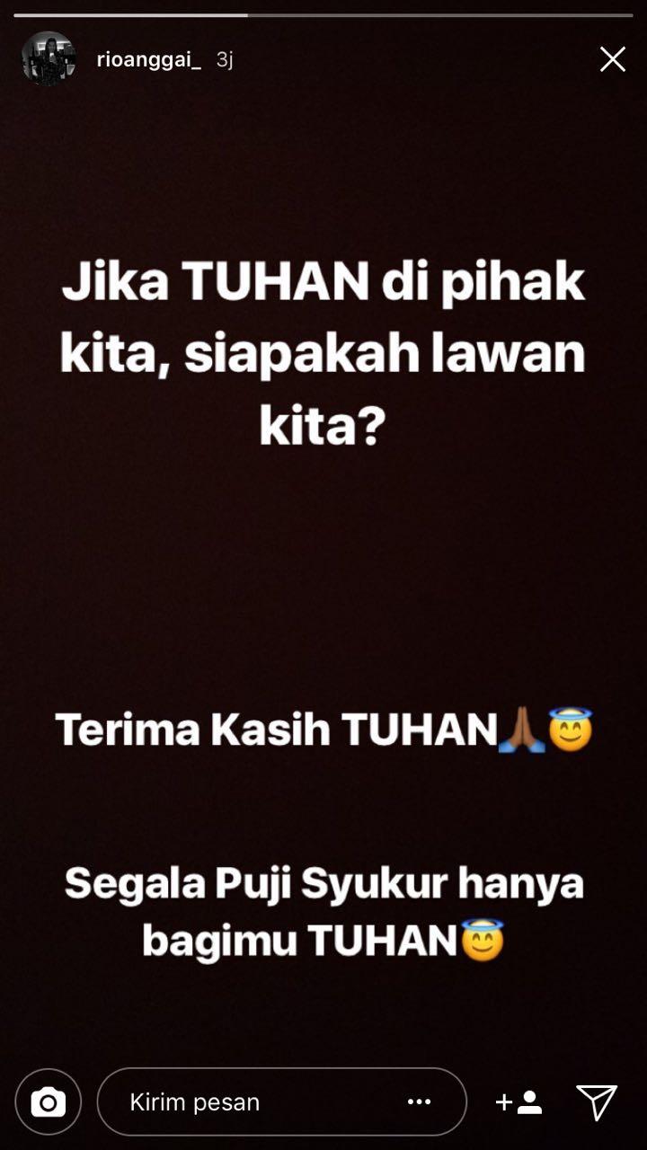 Instagram story @rioanggai_ pemain Persipura U-19 Copyright: instagram/@rioanggai_