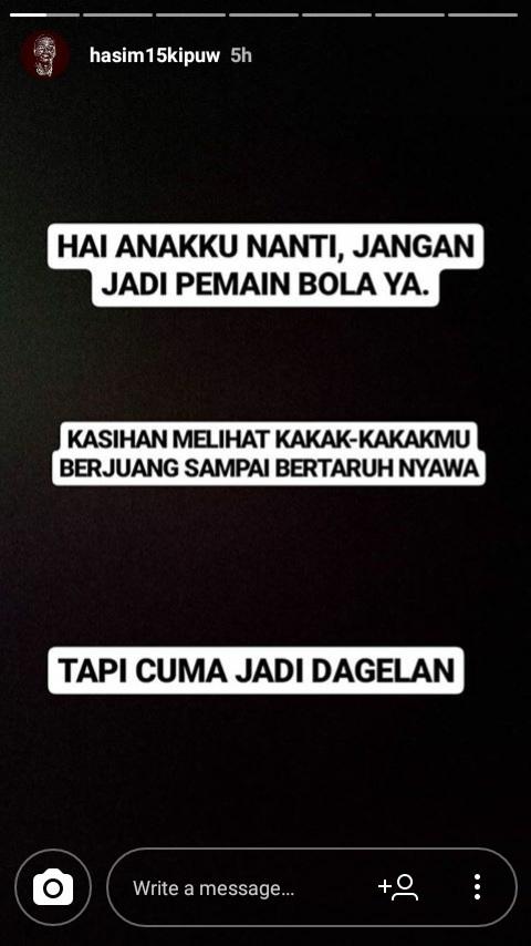 Protes Hasim Kipuw Copyright: Instagram