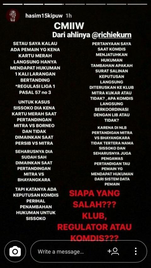 Hasim Kipuw Protes Copyright: Instagram