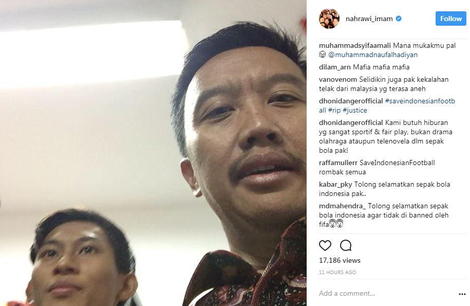 Instagram Imam Nahrawi yang dibanjiri oleh para netizen Indonesia. Copyright: Instagram/@nahrawi_imam