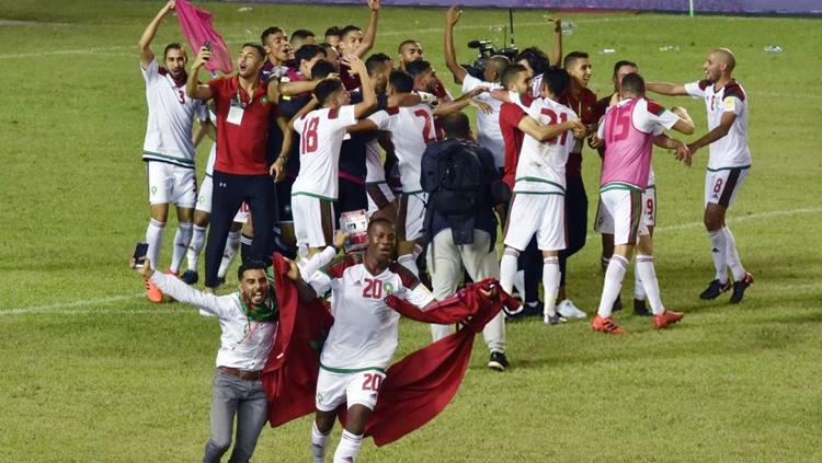 Timnas Maroko lolos ke Piala Dunia 2018. Copyright: INDOSPORT