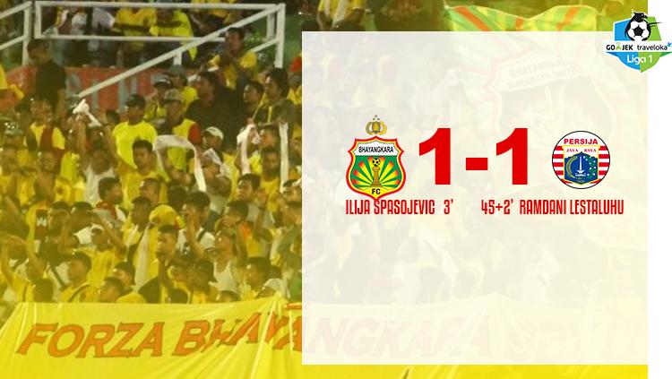 Babak pertama Bhayangkara FC vs Persija Jakarta.