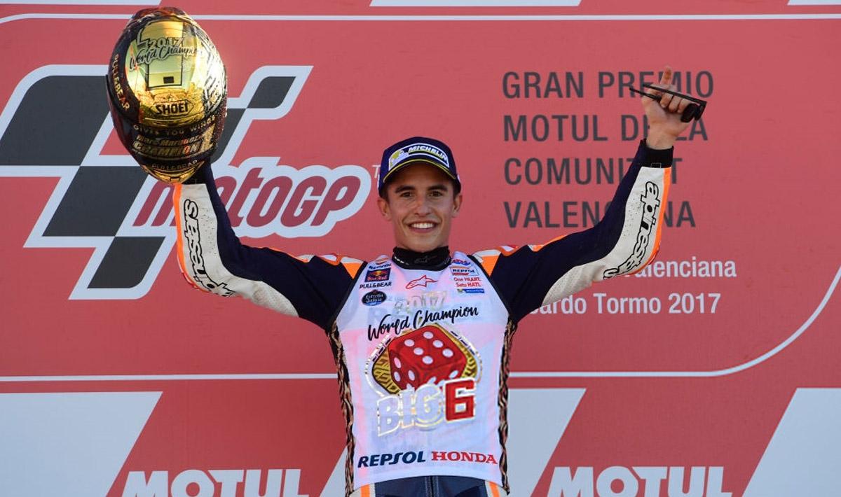 Aksi Selebrasi Marc Marquez Juara Dunia MotoGP 2017 INDOSPORT
