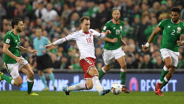 Hattrick Cristian Eriksen ke gawang Irlandia bawa Denmark ke Piala Dunia 2018. Copyright: FIFA