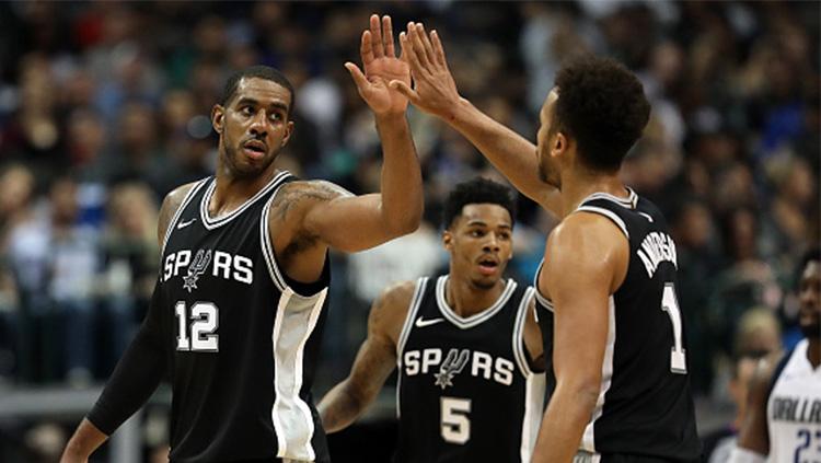 Bintang tim basket San Antonio Spurs, LaMarcus Aldridge.