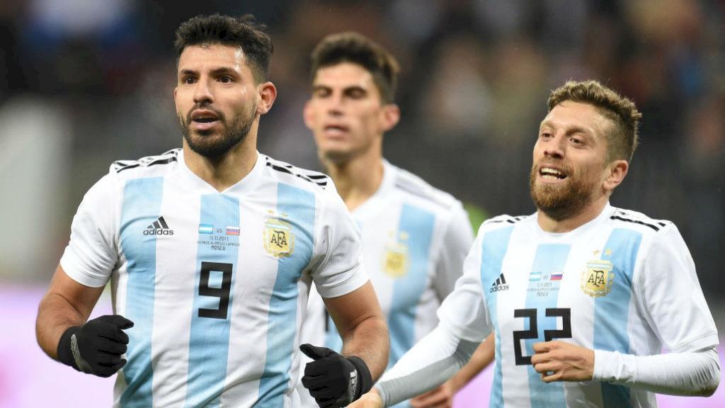 Sergio Aguero bersama Timnas Argentina